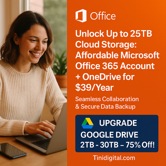 Unlock Up to 25TB Cloud Storage: Affordable Microsoft Office 365 Account + OneDrive for $39/Year – Seamless Collaboration & Secure Data Backup