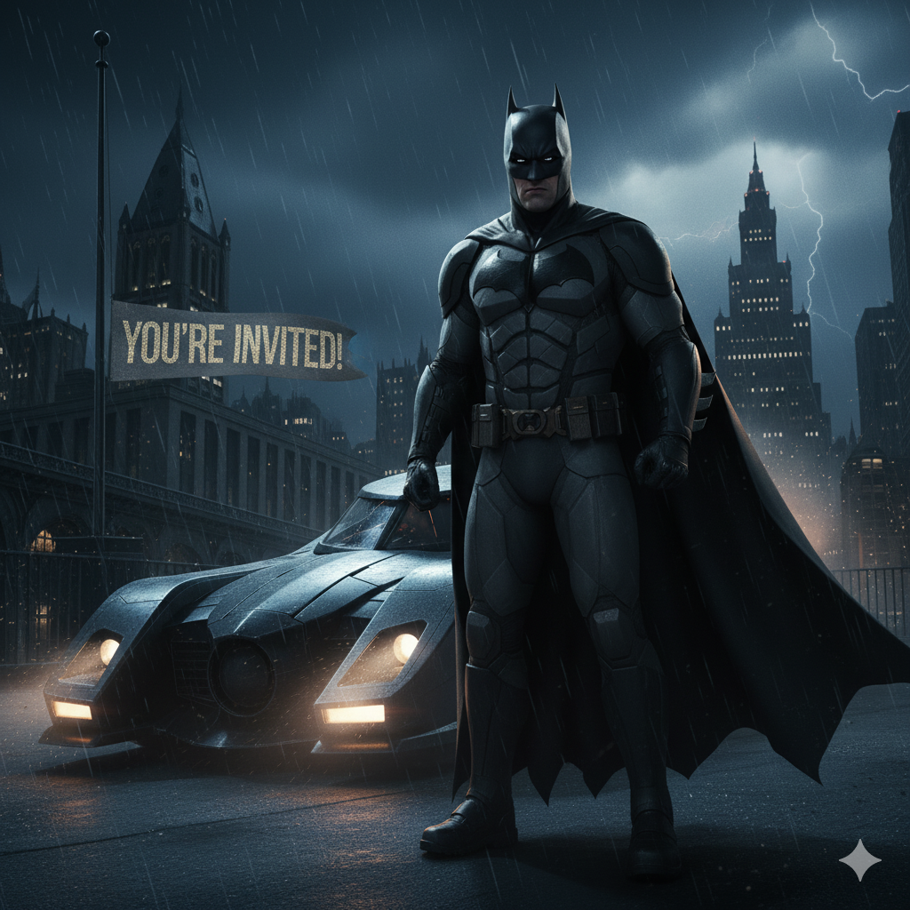 Batman Birthday Video Invitation Template – Editable Superhero Canva Video Invite for Kids Party