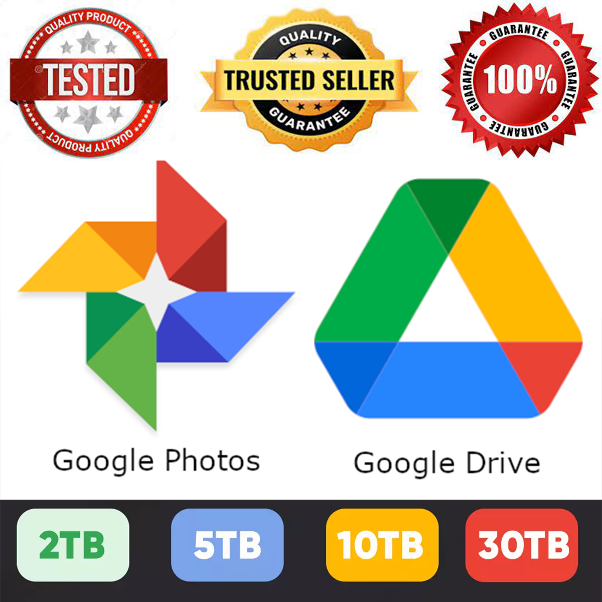 GOOGLE DRIVE 2TB - 30TB LIFETIME (2 YEARS WARRANTY)